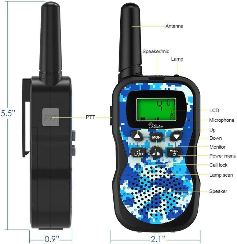 Kids Walkie Talkies, 3 Pack 22 Channels 2 Way Radio Toy with Flashlight and LCD Screen with 3 Miles Range