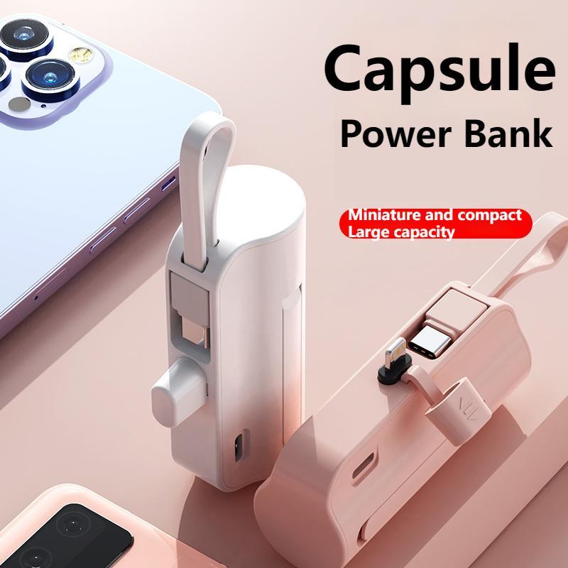 Portable Mini Power Bank (1 Count), 3000mAh Power Bank with USB-A & Type-C Port, Pocket Emergency Mobile Power Bank