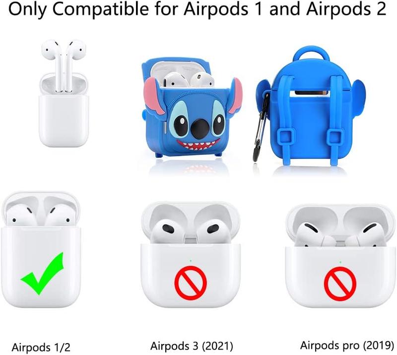 Case for Airpods 2nd 1st Generation 2019 2016,   Airpod 1 2  Case Protective Covers with 3D  Bag Backpack Design, with Keychain