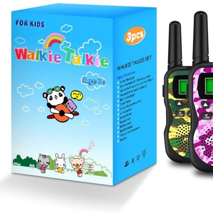 Kids Walkie Talkies, 3 Pack 22 Channels 2 Way Radio Toy with Flashlight and LCD Screen with 3 Miles Range