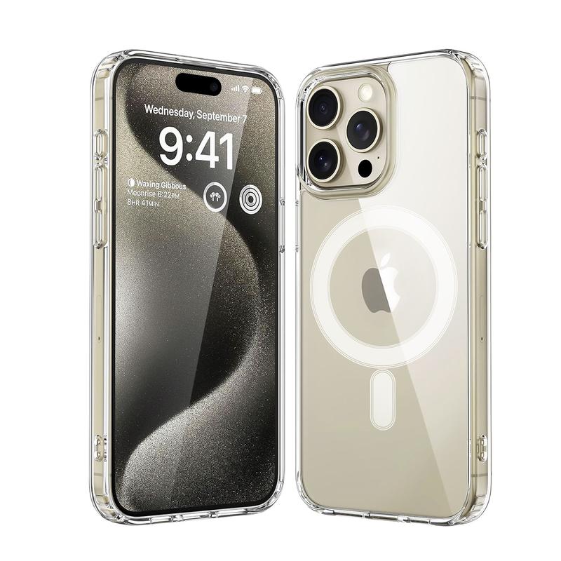 Podoru for iPhone 15 Series Case, Military-Grade Drop Protection Smartphone Cases for Apple iPhone 15 Series with Shockproof Bumper - Clear Crystal Protector Cellphone Protective Cover