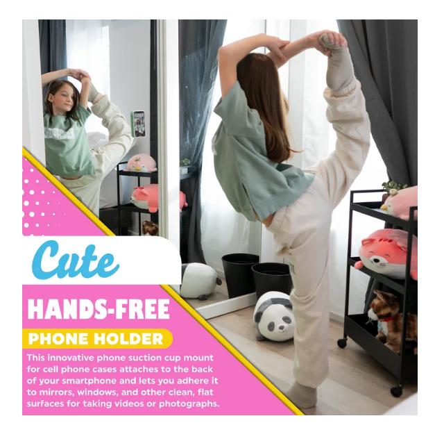 OCTOBUDDY Silicone Suction Phone Case - Hands-Free Chalk Pink Holder for iPhone & Android - Cellphone, Smartphone