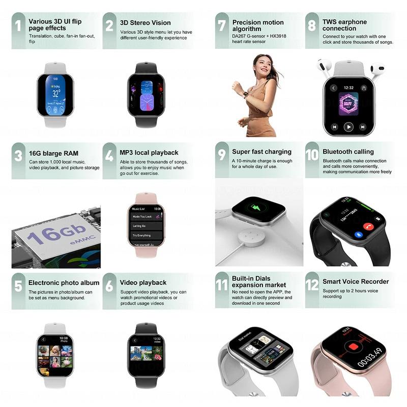 New Original For Apple Watch 10 Series Smart Watch Men NFC Always Display Body Temperature BT Call Waterproof Women Smart Watchwearablesmartphone