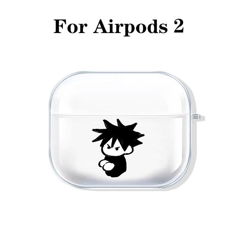 Edgy Anime Character Design Earphone Case with Hiking Buckle, Bold & Iconic Pattern Shockproof Anti-Fall TPU Cover for AirPods 1 2, 3, Pro, Pro2, Gift for Birthday