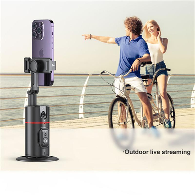 360-Degree Rotatable Selfie Stick, Desktop Face Tracking Gimbal Stabilizer with Remote Shutter, Selfie Accessories for Smartphone Live Streaming