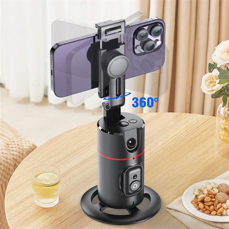 360-Degree Rotatable Selfie Stick, Desktop Face Tracking Gimbal Stabilizer with Remote Shutter, Selfie Accessories for Smartphone Live Streaming