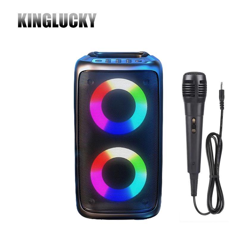 Portable Wireless Bluetooth Speaker AM-2301: Dual Speakers, RGB Lighting, Microphone, EQ Sound Modes - Perfect for Outdoor Events