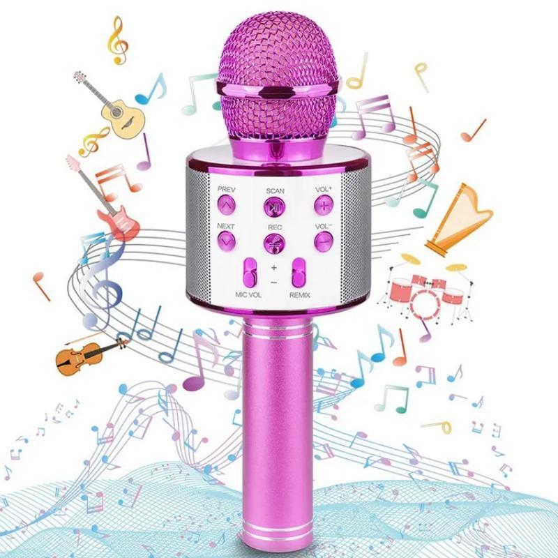 Wireless Microphone, Rechargeable Portable Handheld Mic with Speaker, Multi-layer Noise Reduction Microphones for Home, Birthday Gifts