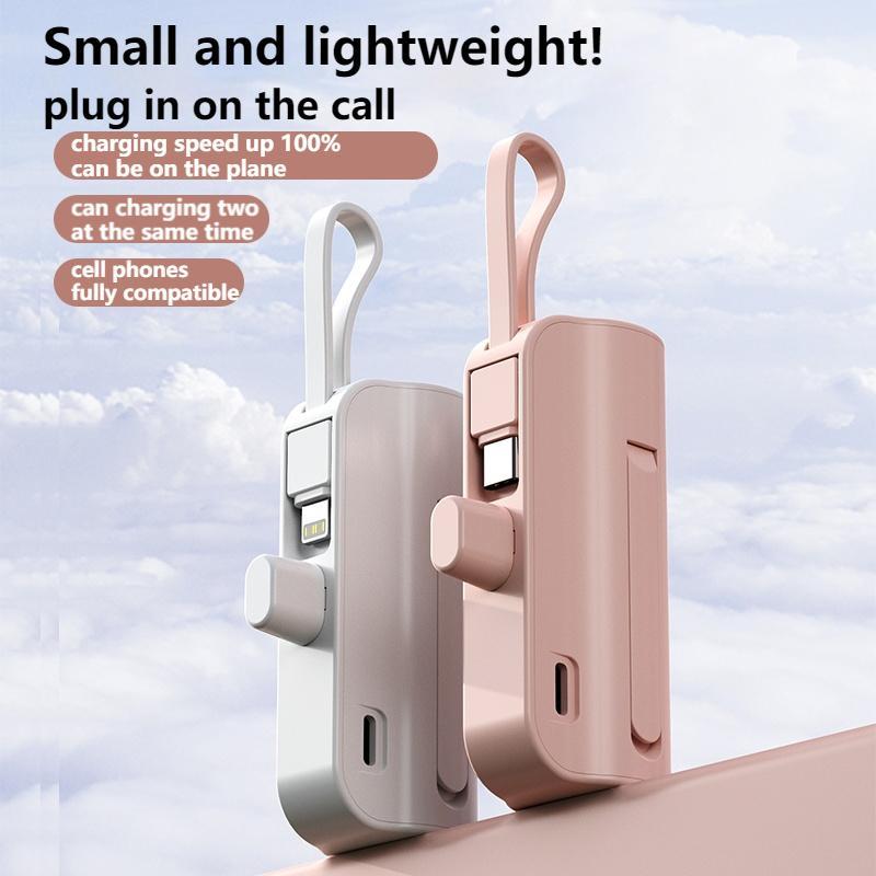 Portable Mini Power Bank (1 Count), 3000mAh Power Bank with USB-A & Type-C Port, Pocket Emergency Mobile Power Bank