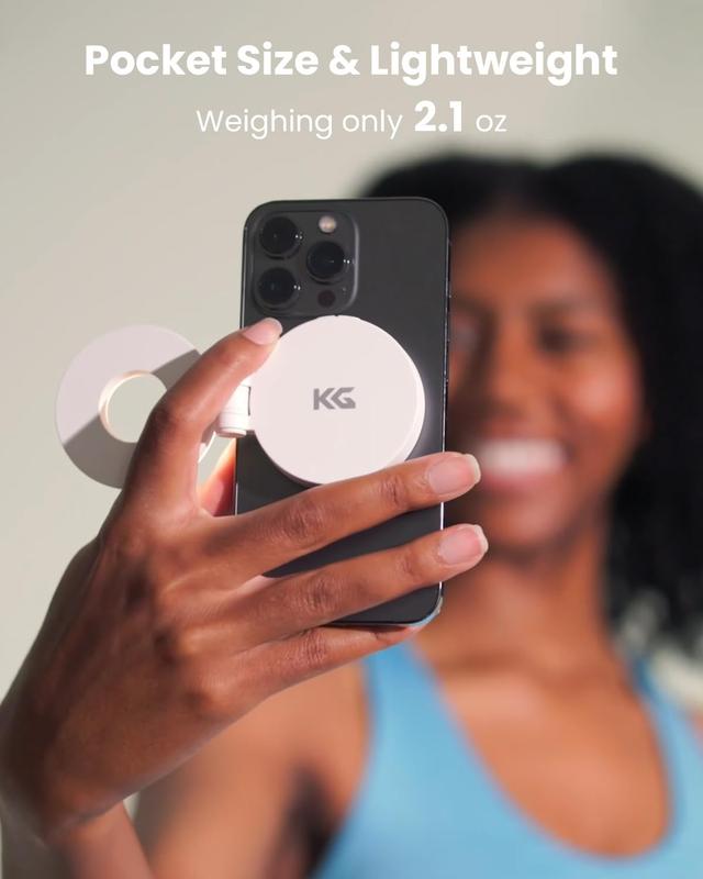 KraftGeek Magnetic Selfie Light LED Fill Light Compatible with MagSafe, LED Selfie Ring Light Included Sticky Ring for Phones, for Selfies Photography TikTok Zoom Calls Video Conference