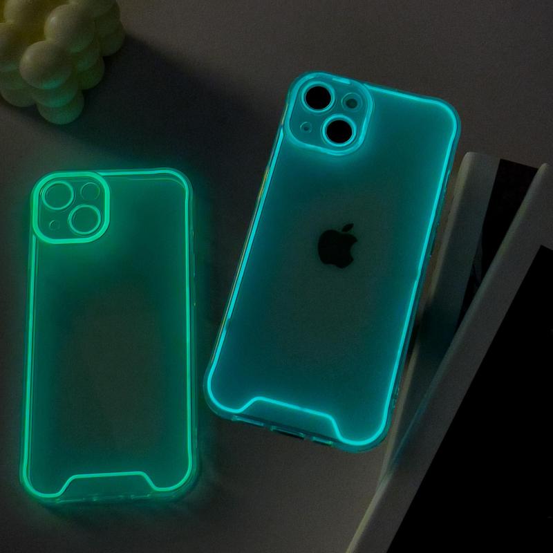 Night Light Luminous Silicone Soft Phone Case for 16 Pro Max 15 14 12 13 11,16 15 14 Plus Transparent Back Cover