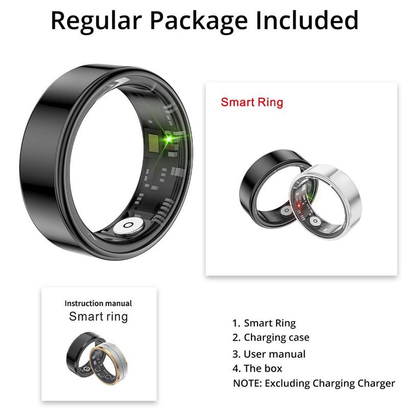 COLMI SR1 Smart Ring, 1 Count Rechargeable Waterproof Ring, Stainless Steel Smart Ring Compatible with Android & iOS System for Couple & Friend, Ideal Gift