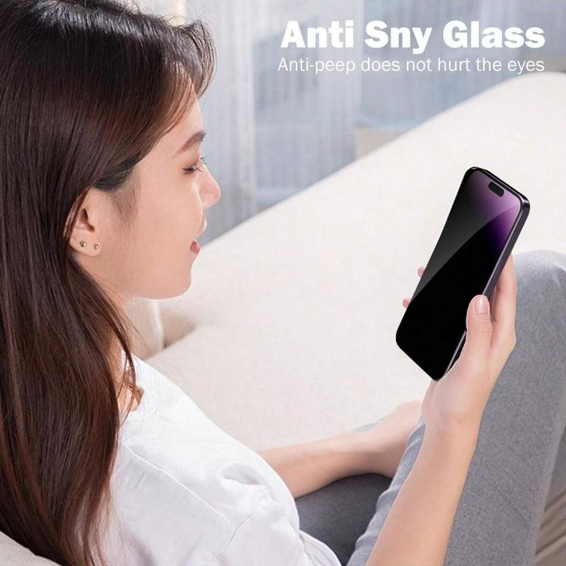 Privacy Screen Protector, 5 Counts set Anti-spy Tempered Glass Screen Protector, Touch Sensitive Bubble Free Screen Protector for iPhone 16 Pro Max 15