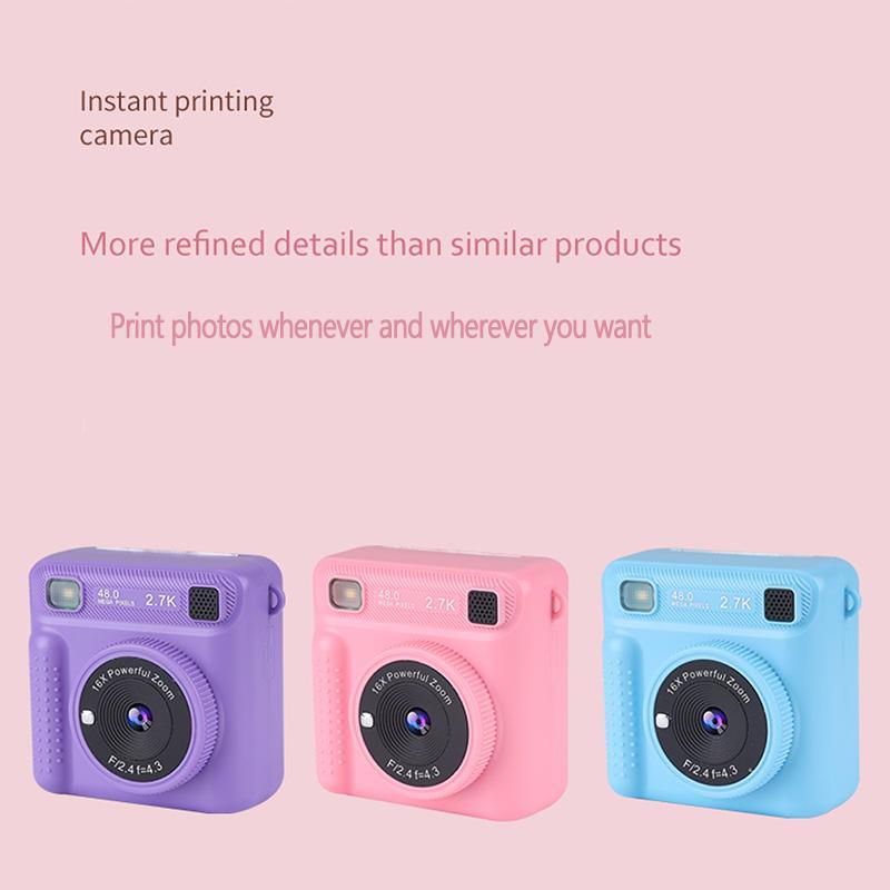 KGG Instant Print Camera, 2.4 Inch HD IPS Screen Digital Camera, Ink-free Print Camera, Easy Selfie Picture Camera, Camera for Home & Outdoor