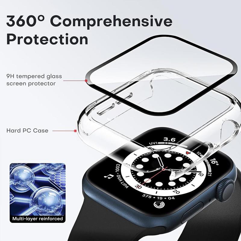 Smart Watch Screen Protector Case, 1 Count Watch Screen Protective Cover Compatible With iWatch Series 41mm 40mm 44mm 45mm, iWatch Accessories For Women Men