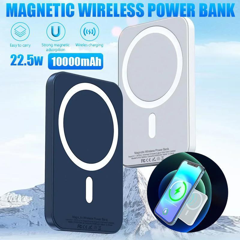 2025 NEW Power Bank Magnetic Wireless Portable Charger, Foldable 10000mAh Battery Pack with USB-C Cable LED Display, Magnetic Power Bank 22.5W PD Fast Charging for iPhone 15 14 13 Pro Mini Pro Max