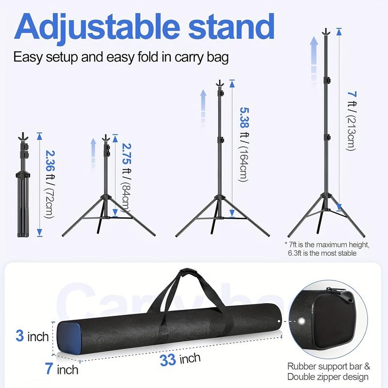 Backdrop Stand 10x7ft(WxH) Photo Studio Adjustable Background Stand Support Kit