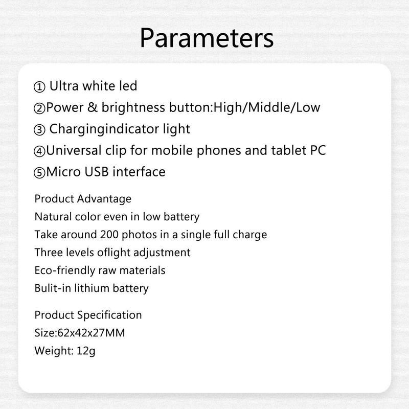 Portable Selfie Light for Smartphone, Round Battery-powered LED Fill Light, Clip-on Fill Light for Live Streaming, Selfie Accessories, Cell Phone Accessories