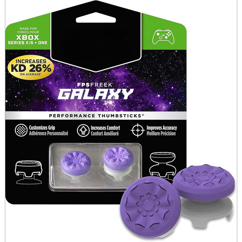 Freek FPS Freek Galaxy Purple for Xbox One and Xbox Series X Controller | 2 Performance Thumbsticks | 1 High-Rise, 1 Mid-Rise | Purple-accessories Rubber Material