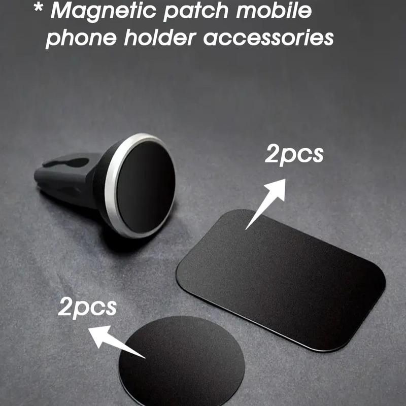 Magnetic Sucker Phone Holder Magnetic Plate (2 Square & 2 Round), Magnetic Patch, Mobile Phone Holder Accessory