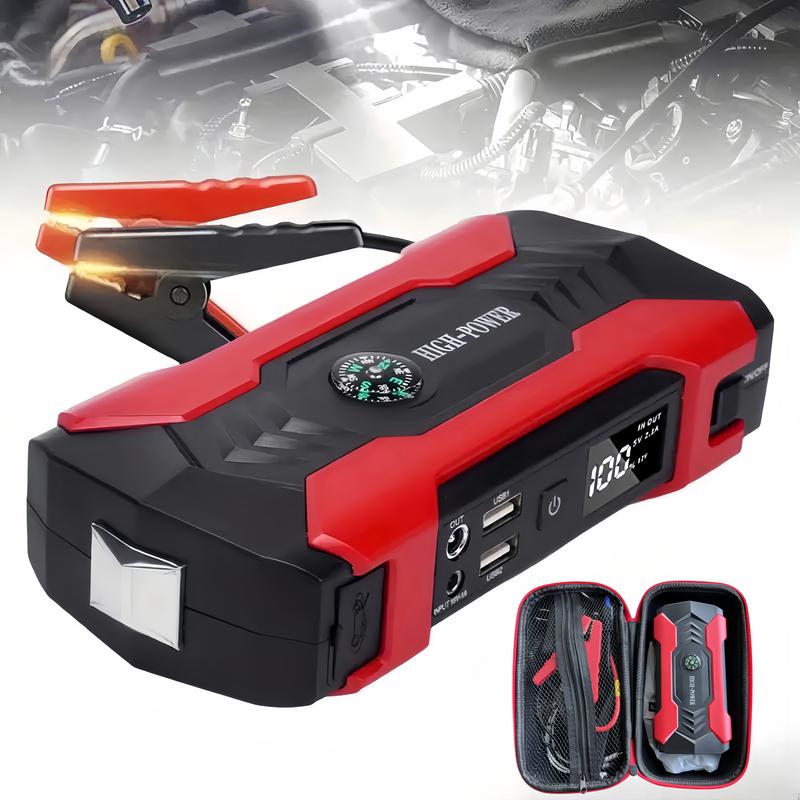 Portable Car Jump Starter,All-in-One Emergency Power Bank For Phones, Cars, Motorcycles & Yachts - Equipped With Flashlight, Compass & SOS Mode For Outdoor Adventures,Smartphone Charging