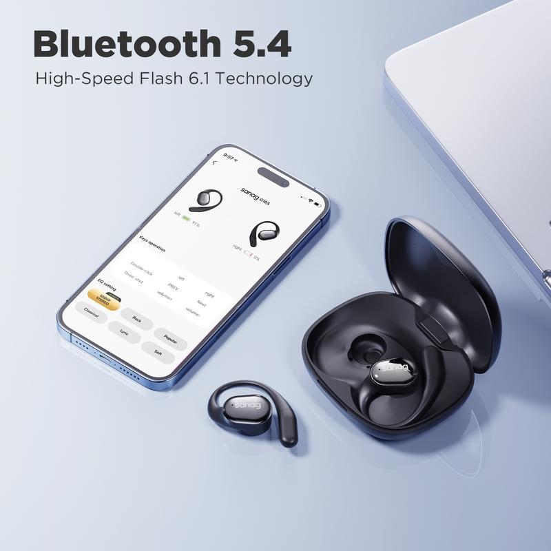 SANAG AI Open Wireless Bluetooth headphones For Listening To Music& noise cancelling Calling Headphones Bluetooth,Translating Earbuds Earphone support Music Phone Audio Electronic Headset