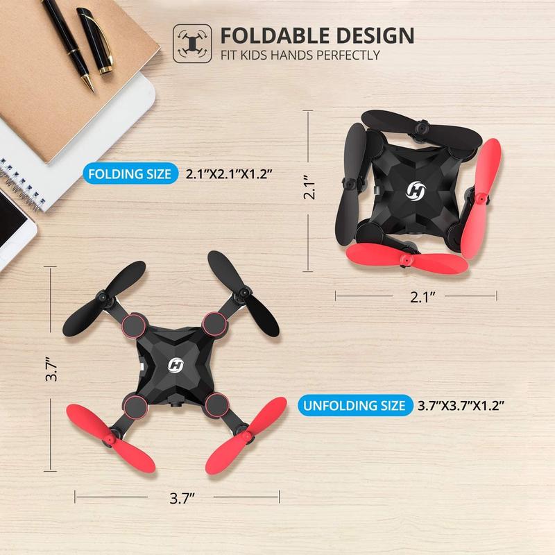 Holy Stone HS190 Foldable Mini Nano RC Drone and s Gift Portable Pocket Quadcopter with Altitude Hold 3D Flips and Headless Mode Easy to Fly for Beginners Accessories Button Cameras Stick