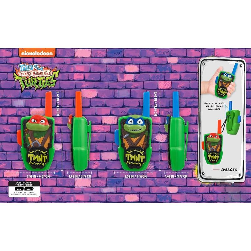 Teenage Mutant Ninja Turtles Toy Walkie Talkies for Kids, Static Free Indoor and Outdoor Toys for Boys, Designed for Fans of Ninja Turtles Toys