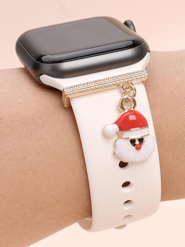 Cute Santa Claus Design Watch Band Decoration for Apple Watch Ultra Band 8 7 6 3 Se, Fashionable Watch Band Accessories for 20 22mm Watch Strap, Exquisite Watch Band Decoration for Birthday Gift