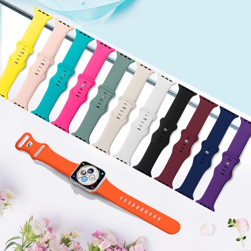 15 Pack Sport Bands with Storage Case Compatible for Apple Watch Band 38mm 40mm 41mm 42 mm 44mm 45mm 46mm 49mm Women Men, Silicone Strap Organizer for iWatch Bands Series 10 9 8 7 6 SE 5 4 3 2 1 Ultra replacement  band apple watch band watch  bands