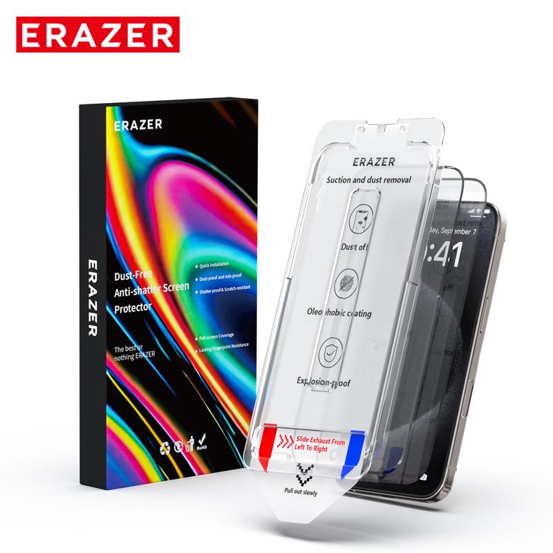 ERAZER for iPhone16Pro max 15 14pro 13 Series Clear Privacy Protection Phone Film Dust Free Without Bubbles, HD ClearPhone Screen Protector