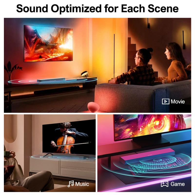 ULTIMEA TV Soundbar with subwoofer.2.1 Bass Soundbar for PC.Audio Soundbar for Smart TV.Bluetooth TV Soundbar.Compatible with HDMI ARC OPT AUX.Nova S40.Smartphone Soundbar.Bluetooth for Mobile Phones pool home speaker tv soundbar.Partybox.Speakersystem