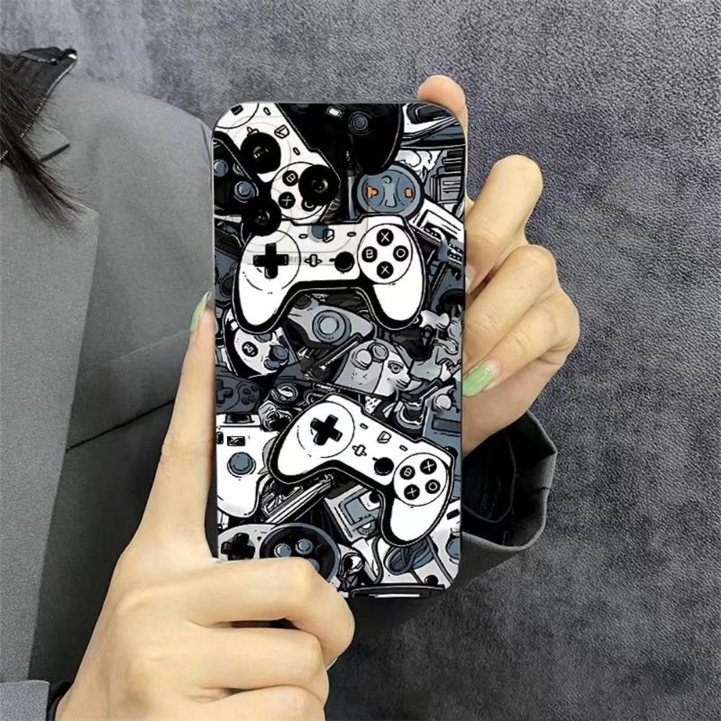 Creative Gamepad Pattern Phone Case, Anti-fall Wear-resistant Decorative Phone Protector Cover, Phone Accessories Compatible With iPhone 11 12 13 14 15 Pro Max Series