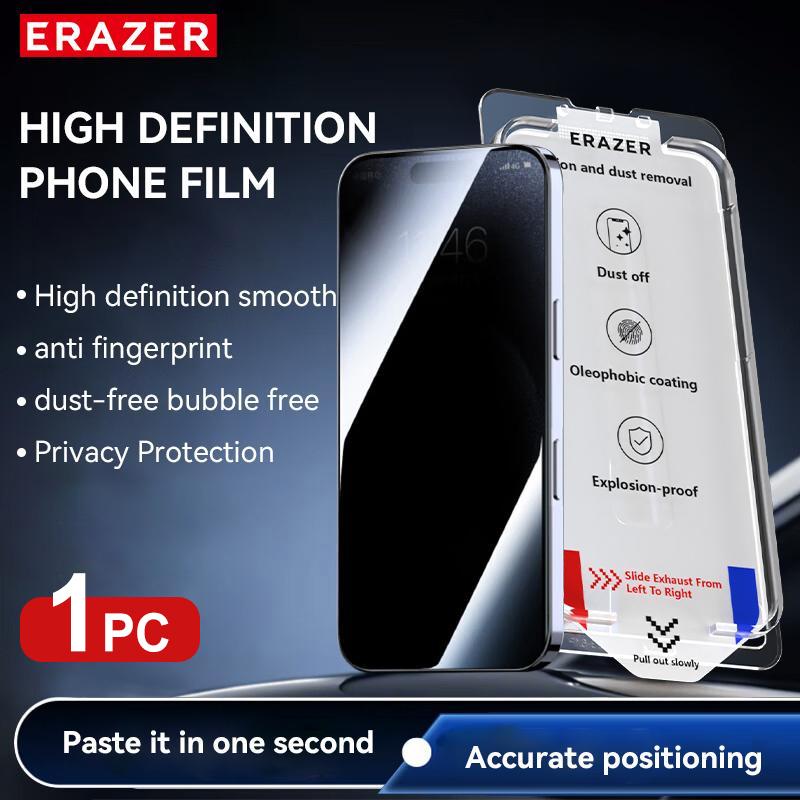 ERAZER for iPhone16Pro max 15 14pro 13 Series Clear Privacy Protection Phone Film Dust Free Without Bubbles, HD ClearPhone Screen Protector