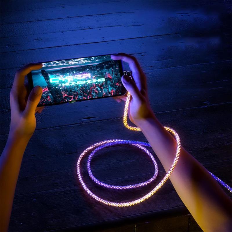 Multi-function RGB Light Up Data Cable, 1 Count Type-C & Micro Car Phone Charging Cable, Suitable for Apple, Android & Samsung Mobile Phone