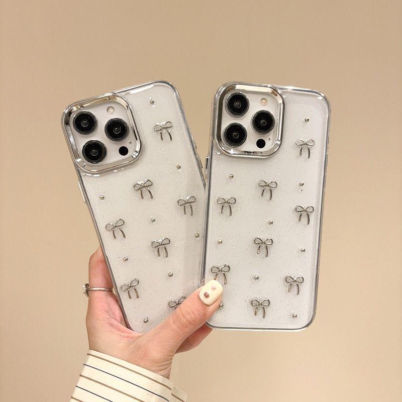 Bowknot Pattern Phone Case, Decorative Phone Protective Cover, Shockproof Phone Cases Compatible with iPhone 11 12 13 14 15 16 Pro Max