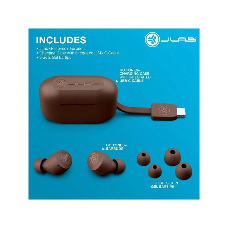 JLab Go Tones+ True Wireless Bluetooth Earbuds, Auto On And Connect, Touch Controls, 32+ Hours Bluetooth Playtime, EQ3 Sound, cable chargingDual Connect Earphones, Fast Charge, Rechargeable, Headphones, 2 Year Warranty audio usb electronic headset