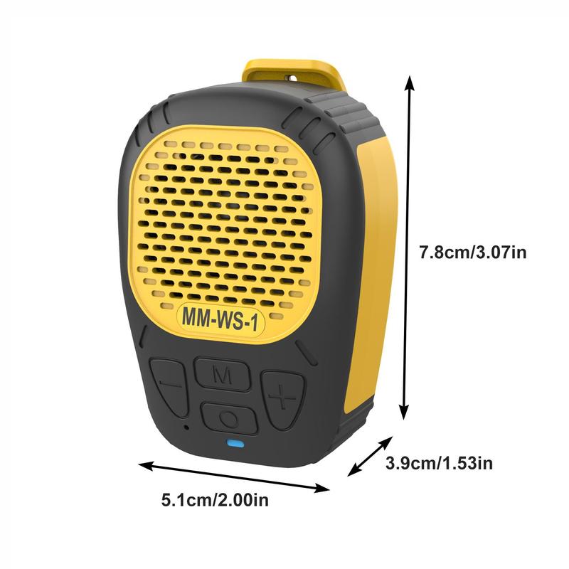 Portable Wireless Speaker, Waterproof Clip-on Design Speaker with Built-in Mic, Rechargeable Hands-free Music & Calls Speaker for Outdoor Entertainment Center