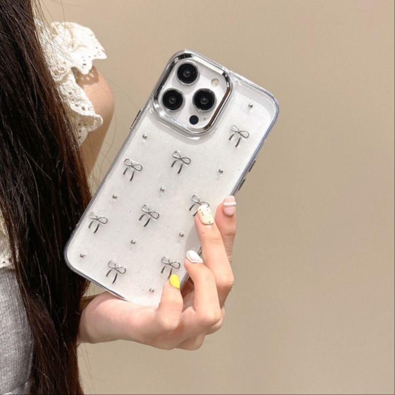 Bowknot Pattern Phone Case, Decorative Phone Protective Cover, Shockproof Phone Cases Compatible with iPhone 11 12 13 14 15 16 Pro Max