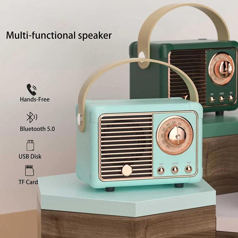 Christmas Vintage Style Wireless Speaker for Fall, Bluetooth-compatible Speaker Subwoofer, Multipurpose Portable Speaker Subwoofers with Built-in Microphone, Desk Sound System, Music Player for Home Office Outdoor Travel