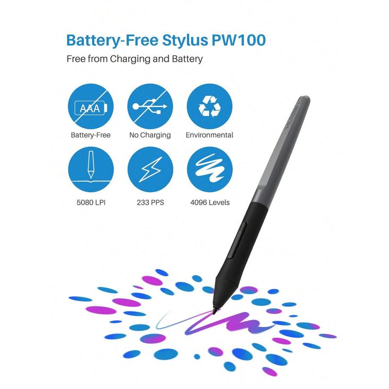 Huion Inspiroy H640P OTG Graphics Drawing Tablet Battery-Free Stylus 8192 Pressure 6.3*3.9''