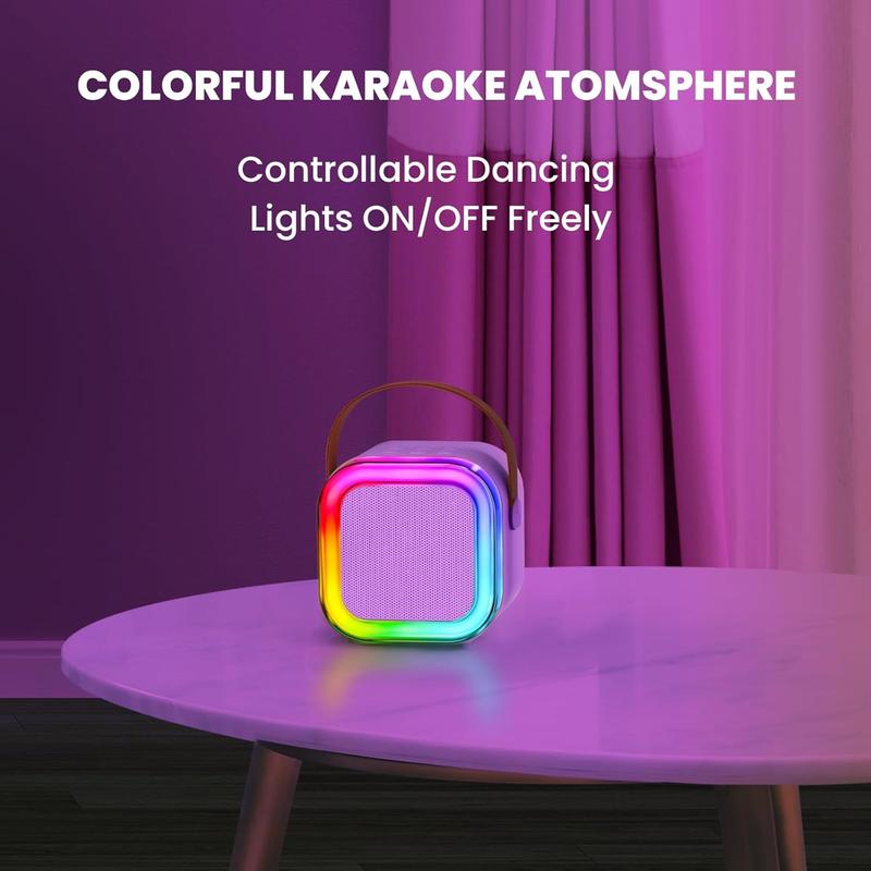 Mini Karaoke Machine for Adults, Karafun Premium with Thousands of Karaoke Songs, Portable Speaker with 2 Wireless Mics, Birthday Gifts Toys for Girls 3-12 Year Old Family Home Party Audio Bluetooth Boys Button