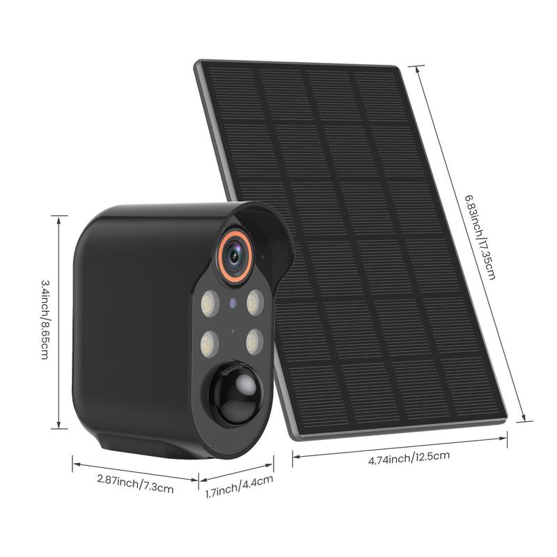 Outdoor Solar Powered Security Camera, Wireless Outdoor Security Solar CCTV Camera with Solar Panel, IP65 Waterproof 2.4GHz WiFi Security Camera