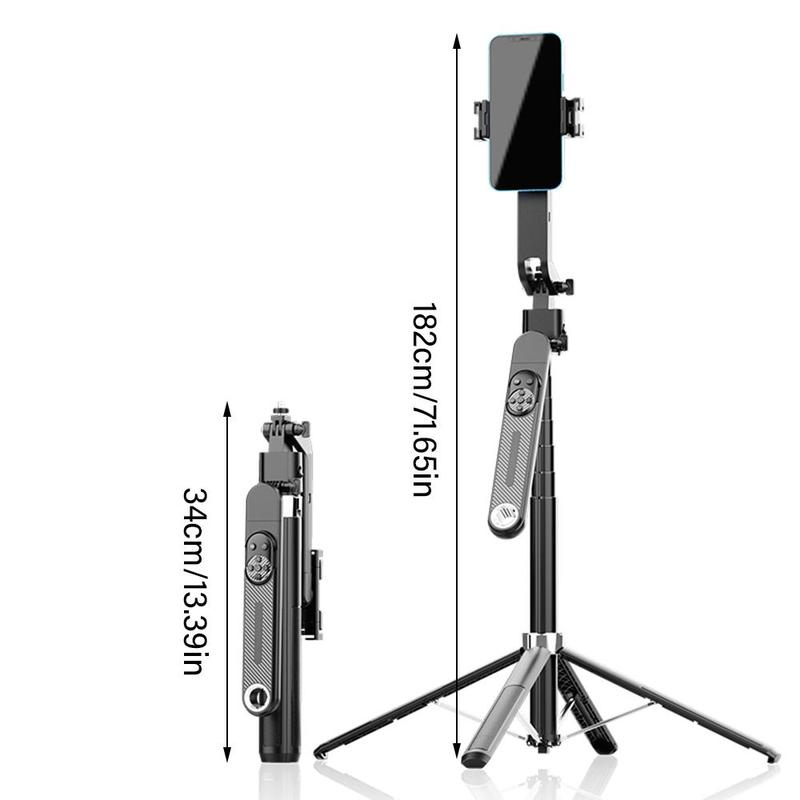 360-Degree Tripod Rotating Selfie Stick, 4-Axis Scalable Selfie Stick with Remote control, Phone Tripod, Portable Gesture Recognition Anti-shake Selfie Stick for Travel, Tripod for iPhone, Phone Accessories, Stocking Fillers Gift