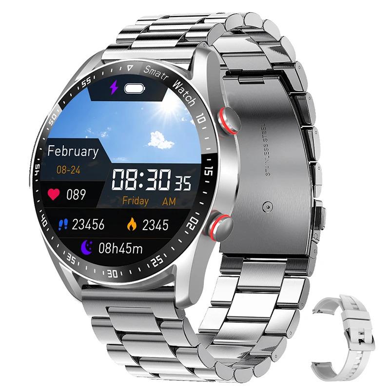 Fashion Smart Watch Hombre Bt Call Sport ECG PPG Stainless Steel Smartwatch PPG+ECG Fitness Heart Rate For Men Women