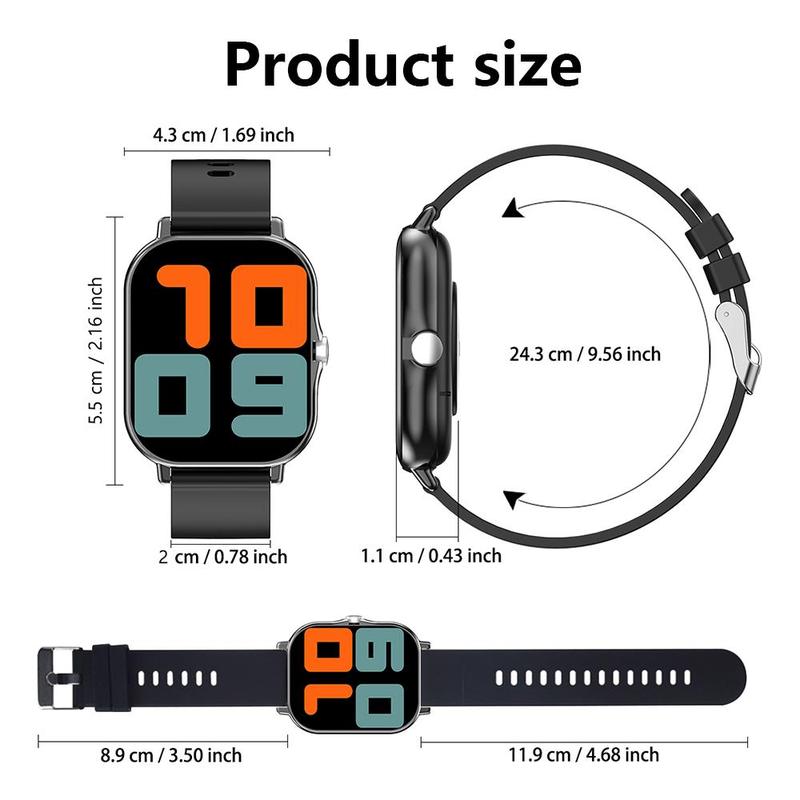 SIMSONLAB Touchscreen Watch, Multiple Sport Modes, Message Notification, Multiple Customizable Dials, Wirelessly Connects to Android and iOS Phones