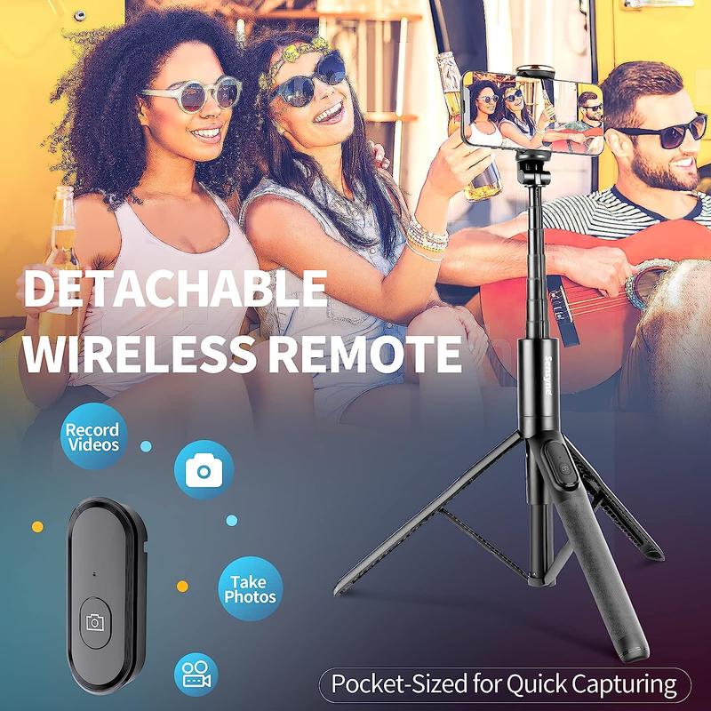 Selfie Stick with 63'' Extendable Tripod and Bluetooth Remote, Lightweight & Foldable, Compatible with All Phones,Good for Travel & iPhone Accessories