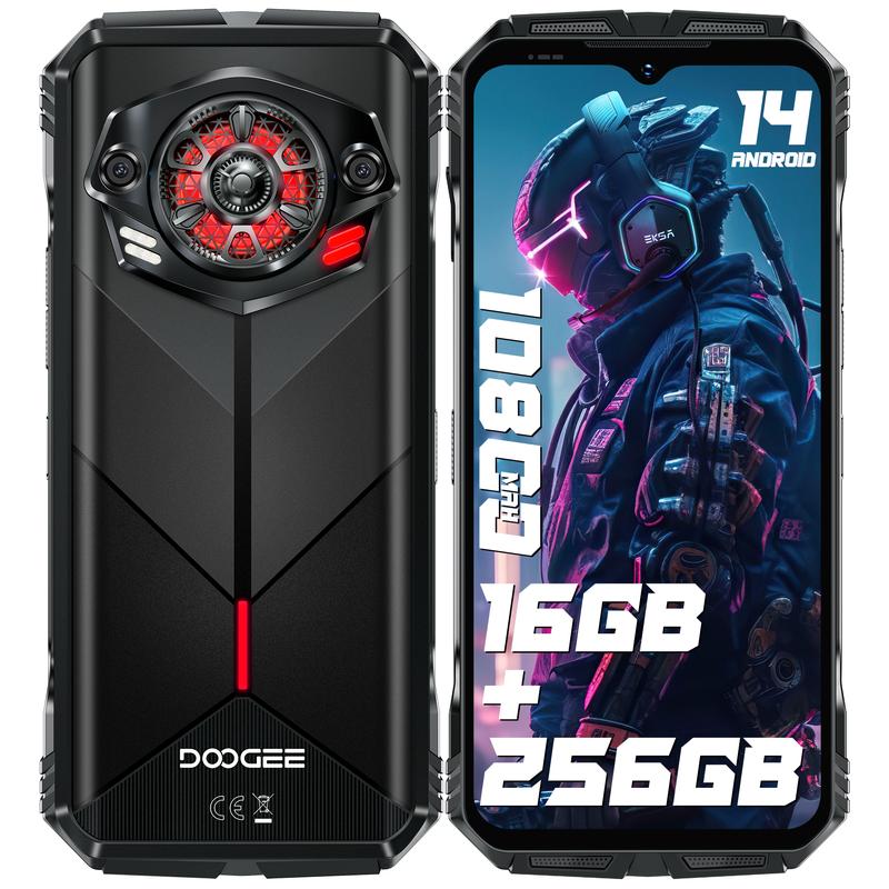 DOOGEE S punk Rugged Phone Unlocked 2024-Android 14 Rugged Smartphone, Arm Mali G57 16GB RAM+256GB ROM, 6.58