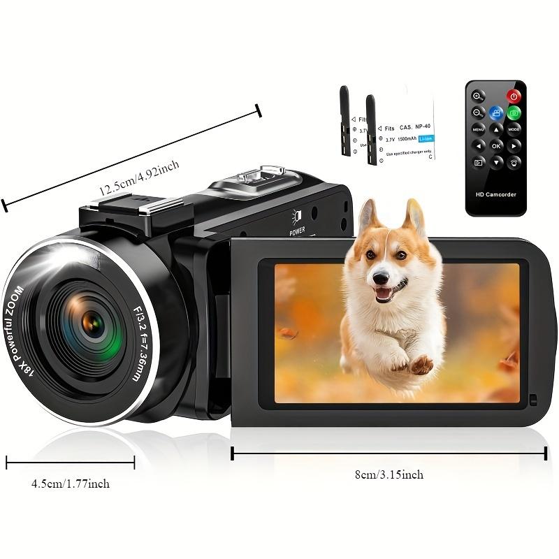 2.7K Camcorder, 48 Megapixel 16x Digital Camcorder, 3.0‘’ 270 Degree Rotating Screen Recorder -  Vlogging Camera with Remote Control and 2 Batteries - For Content Creators & Vloggers - Perfect for Travel & Events