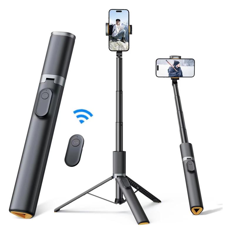 Selfie Stick with 63'' Extendable Tripod and Bluetooth Remote, Lightweight & Foldable, Compatible with All Phones,Good for Travel & iPhone Accessories